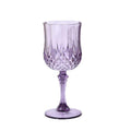 220ml Embossed Diamond-Style Plastic Wine Goblet, Colored Champagne Flute for Weddings & Events
